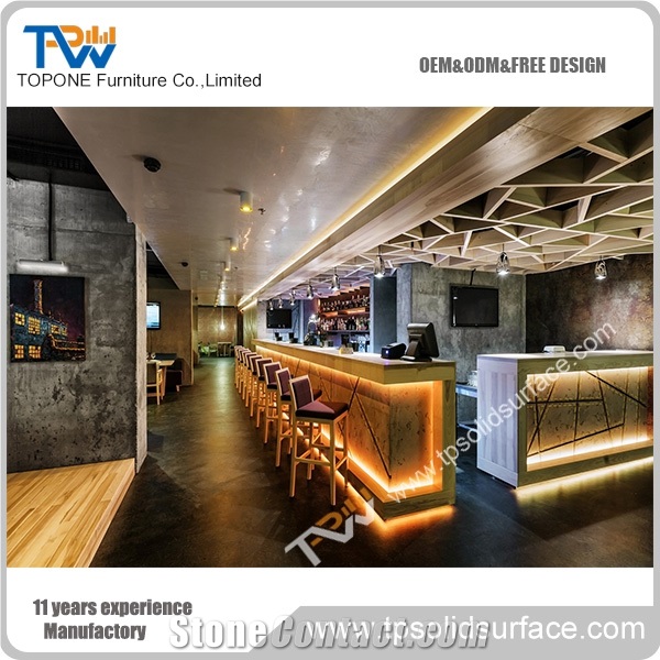 Topone Popular Acrylic Coffee Table, Product Sell Like Hot Cakes Of the Best Artificial Stone Tabletops , Club Reception Desk Bar Counter