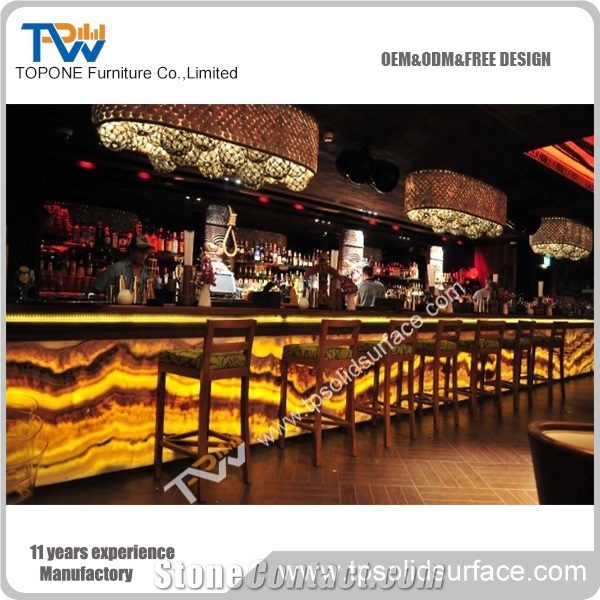 Topone Popular Acrylic Coffee Table, Product Sell Like Hot Cakes Of the Best Artificial Stone Tabletops, Club Reception Desk Bar Counter