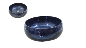 Java Black Marble Round Basin - Baso
