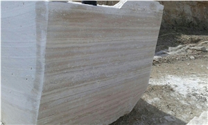 Cream Travertine Block, Iran Beige Travertine