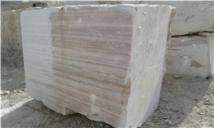 Cream Travertine Block, Iran Beige Travertine