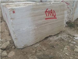 Cream Travertine Block, Iran Beige Travertine