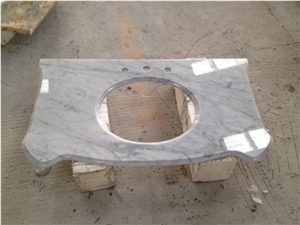 Bianco Carrara Marble Bathroom Countertops/Custom Vanity Tops/White Marble Bathroom Vanity Tops/White Marble with Grey Veins Bath Top/Interior Decorative Bianco Carrara Marble Bathroom Countertops/Custom Vanity Tops/White Marble Bathroom Vanity Tops/White Marble with Grey Veins Bath Top/Interior Decorative