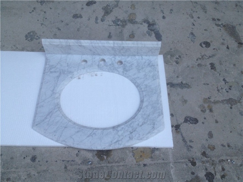 Bianco Carrara Marble Bathroom Countertops/Custom Vanity Tops/White Marble Bathroom Vanity Tops/White Marble with Grey Veins Bath Top/Interior Decorative