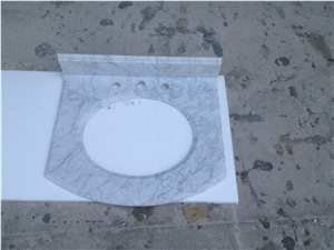 Bianco Carrara Marble Bathroom Countertops/Custom Vanity Tops/White Marble Bathroom Vanity Tops/White Marble with Grey Veins Bath Top/Interior Decorative