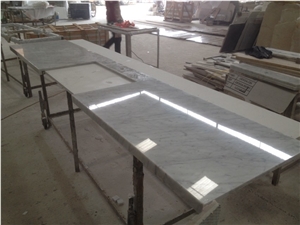 Bianco Carrara Marble Bathroom Countertops/Custom Vanity Tops/White Marble Bathroom Vanity Tops/White Marble with Grey Veins Bath Top/Interior Decorative
