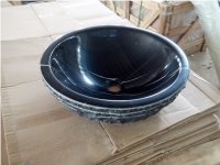 China Cheap Black Marble Nero Marquina Stone Basin 007