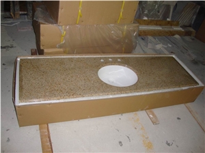 G682 Granite Bathroom Vanity Top G682,Rustic Granite,China Granite,Sunset Gold Yellow Bath Top