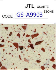 China Big Factory Quartz Tiles Slabs Floor Wall Red Zircon Stone Wine and Bar Countertops 3000*1600mm Thickness is 12mm to 30mm