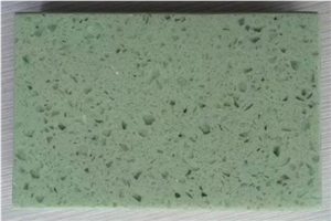 Engineered Solid Surfaces Quart Stone Slabs Cut to Size Tiles&Flooring Directly Manufactured Best Price Nano Polishing Green Colors Popular Used in Countertops or Bar Tops