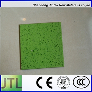 Green Solid Surface Engineered Quartz Stone Slabs