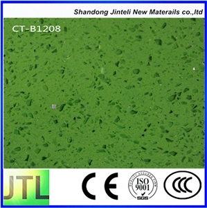 Green Solid Surface Engineered Quartz Stone Slabs