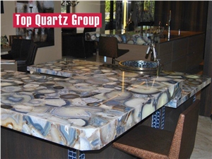 Blue Agate Stone Kitchen Countertop for Buyers Of Semi Precious Stones