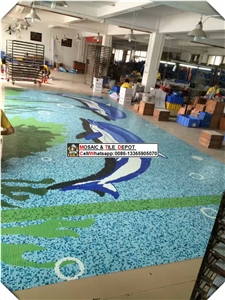 Glass Mosaic for Swimming Pool, Swimming Pool Pattern Design