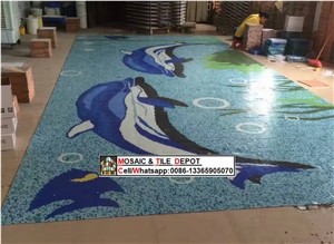 Glass Mosaic for Swimming Pool, Swimming Pool Pattern Design