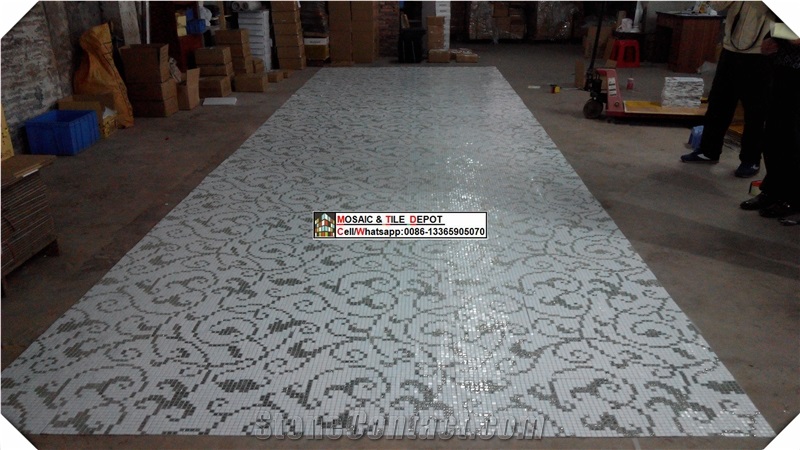Glass Mosaic Medallion Pattern,Mosaik Tile