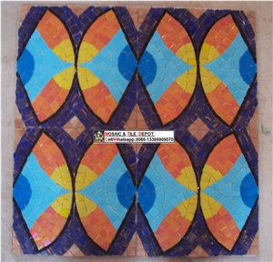 Glass Mosaic Medallions, Square Medallions