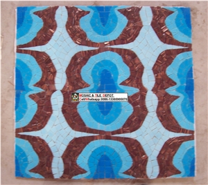 Glass Mosaic Medallions, Square Medallions