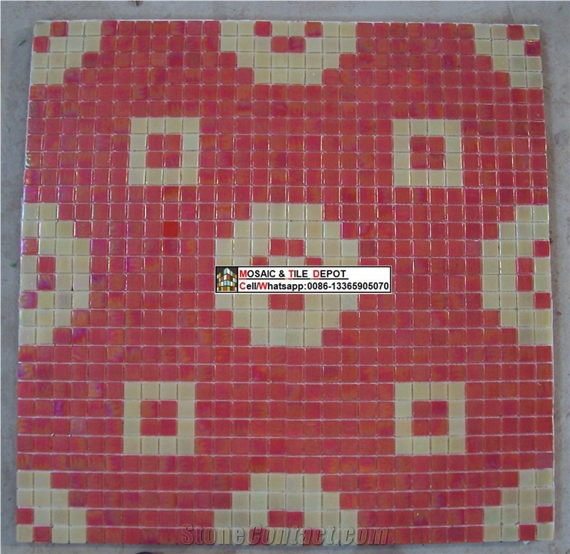 Glass Mosaic Medallions, Square Medallions