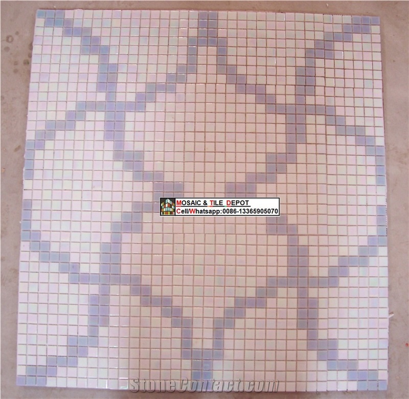 Glass Mosaic Medallions, Square Medallions