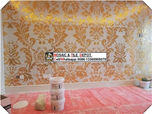 Gold Mosaic Medallions and Murals for Wall