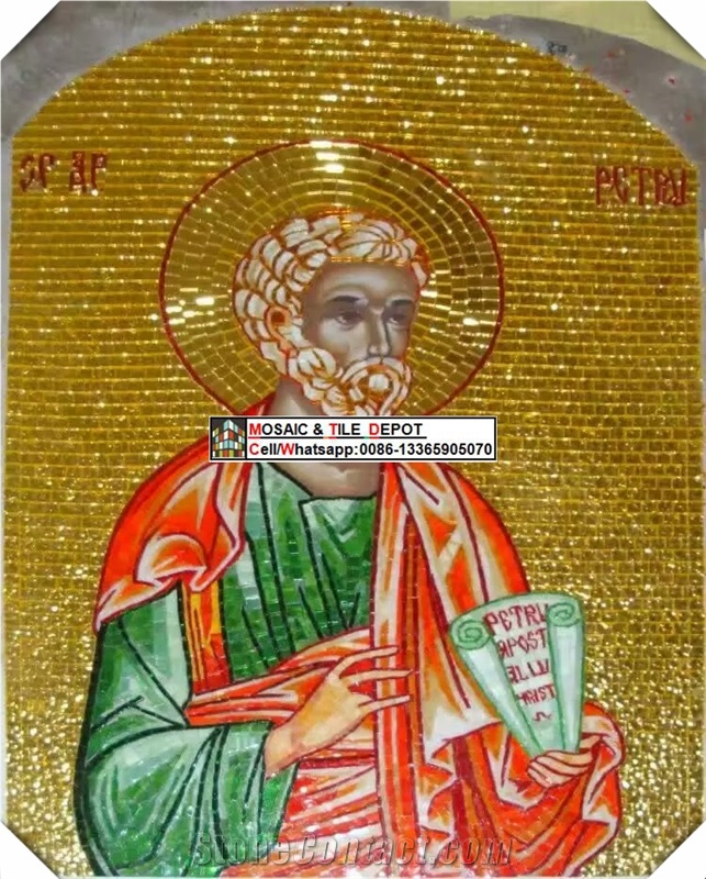 Gold Mosaic Mural Pattern for Church,China Gold Mosaic