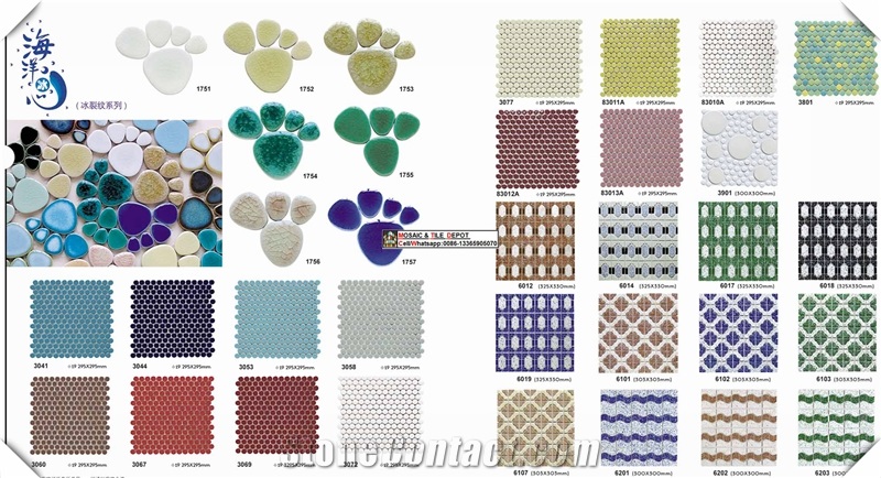Round Penny Porcelain Mosaic,Penny Mosaic Tile