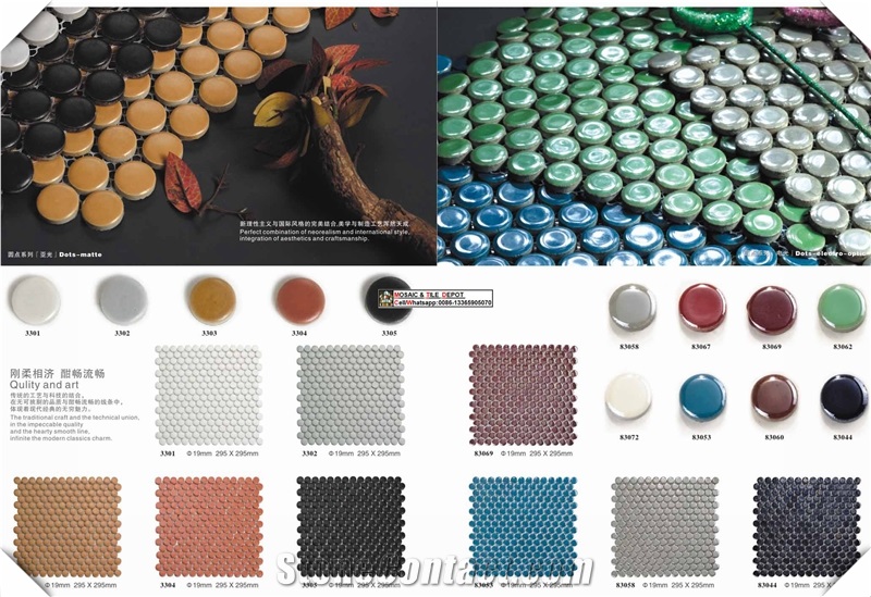 Round Penny Porcelain Mosaic,Penny Mosaic Tile