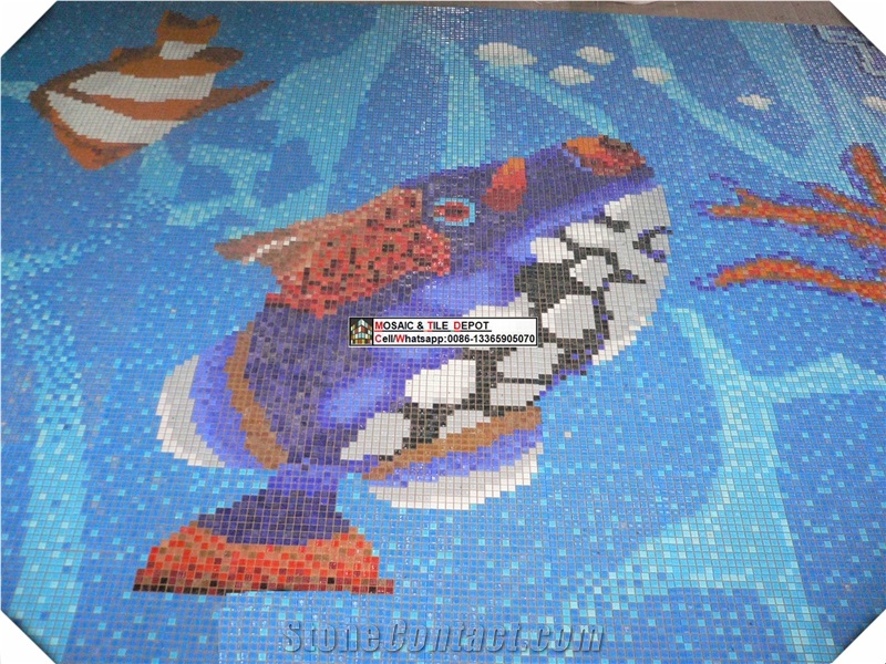 Swimming Pool Fish Design, Pool Mosaic Design