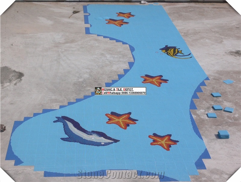 Swimming Pool Fish Design, Pool Mosaic Design