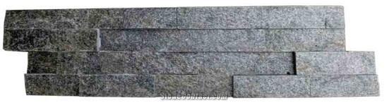 Green Cheap Quartzite Stone Strips, a Grade Glued Cultured Stones Ledges Stone Veneer for Fireplace Wall Decoration