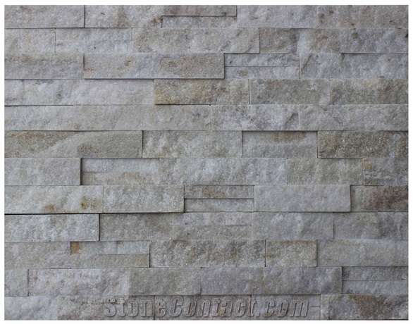Cheap White Quartzite Stone Strips, a Grade Glued Cultured Stones Ledges Stone Veneer for Fireplace Wall Decoration