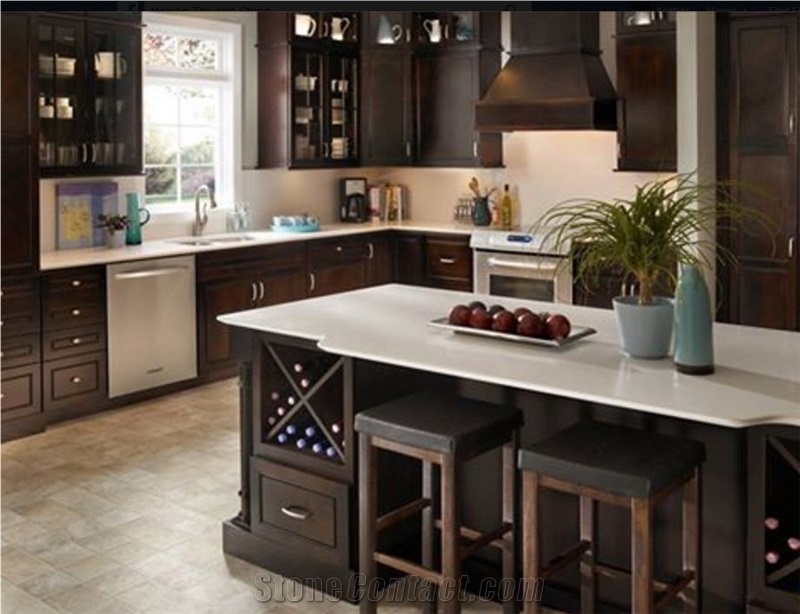 White Quartz Kitchen Countertops