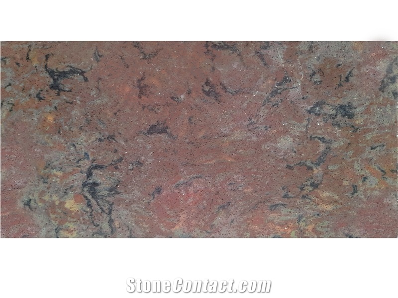 Jw Nibiru-Dark Red Dust Feeling Artificial Quartz Slab for Bathroom Flooring