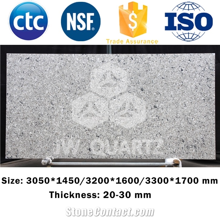 Jw Vortex-Non Porous Artificial Quartz Stone Slab for Wash Basin and Bath Top