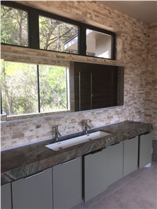 Rain Forest Green Marble Benc Top, Ledge Stone Wall Cladding