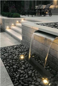 Black Pebple Stone, Polished