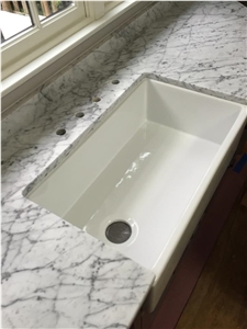 Statuario Carrara Marble Perimeter Kitchen Bench Top
