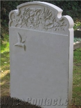 Carved Wild Flowers and Arctic Turn Portland Stone