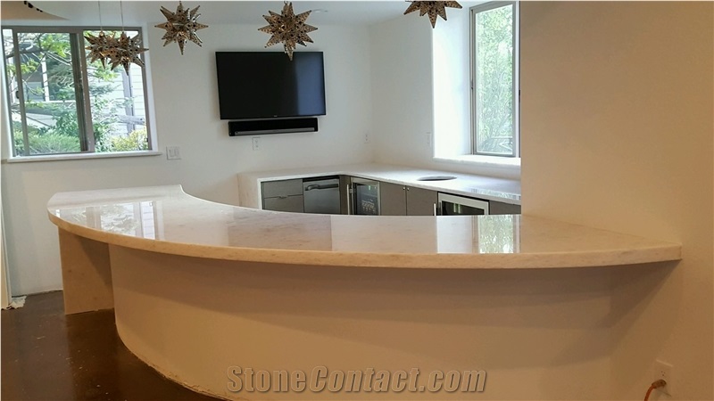 Opal White Marble Bar Top