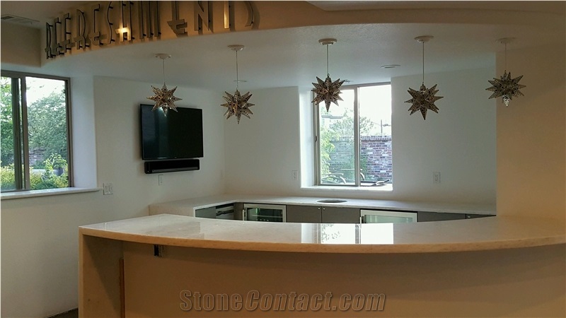 Opal White Marble Bar Top