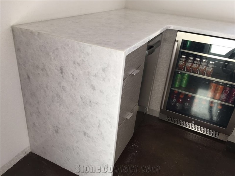 Opal White Marble Bar Top