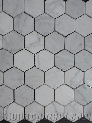 Marble Bianco Carrara Hexagonal Mosaic