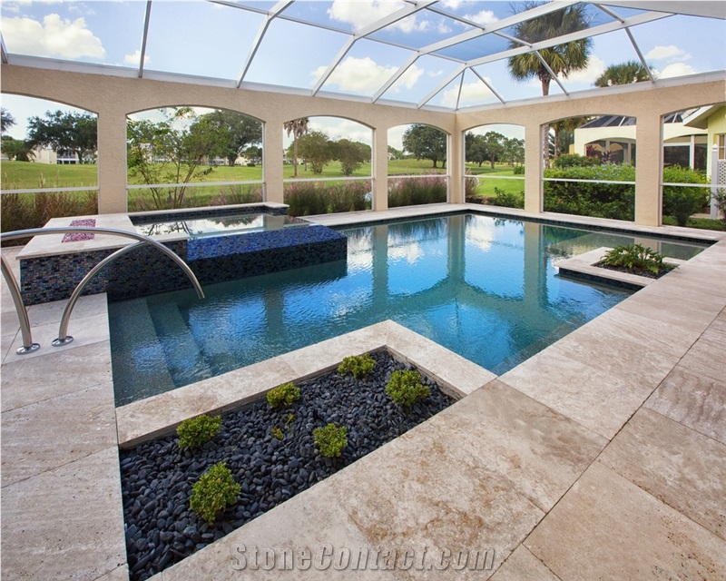 Travertine Pool Pavers, Pool Coping