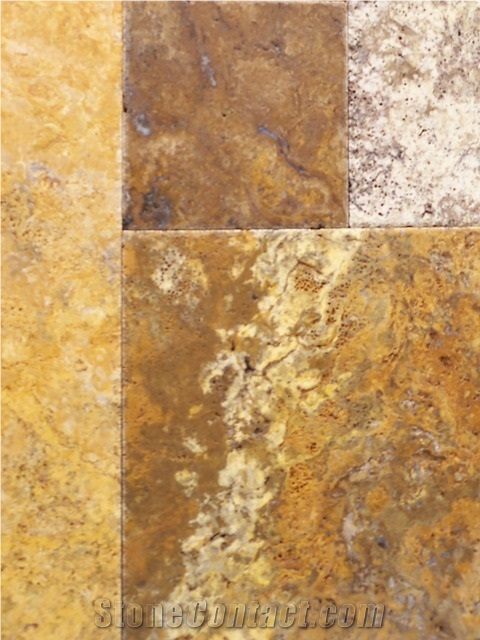 French Patterns-Golden Ink Travertine