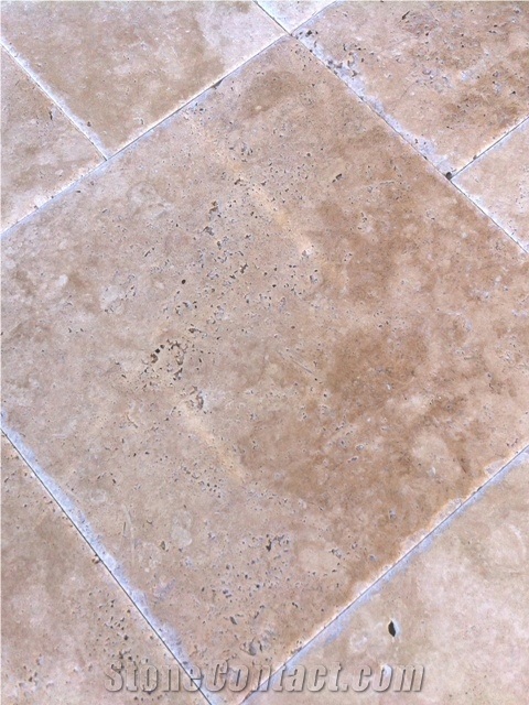 Walnut Travertine Brushed&Chiseled Versailles Pattern