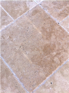 Walnut Travertine Brushed&Chiseled Versailles Pattern