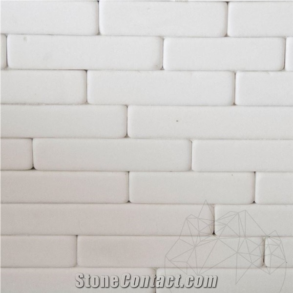 Fileti Tumbled Thassos Marble Tiles 5 cm X Fl X 1.3 cm