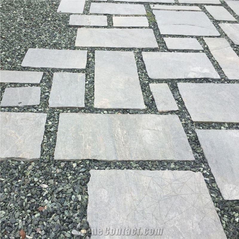 Kavala Hand Cut Riven Slate Roman Pattern 3-4cm Patio Pavers