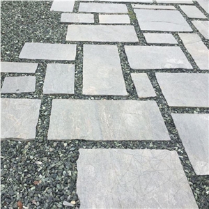 Kavala Hand Cut Riven Slate Roman Pattern 3-4cm Patio Pavers